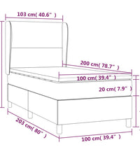 Boxspringbett mit Matratze & LED Weiß 100x200 cm Kunstleder