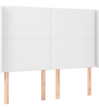 Boxspringbett mit Matratze & LED Weiß 140x190 cm Kunstleder