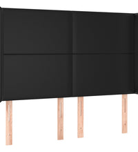 Boxspringbett mit Matratze & LED Schwarz 140x200 cm Kunstleder