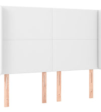 Boxspringbett mit Matratze & LED Weiß 140x200 cm Kunstleder