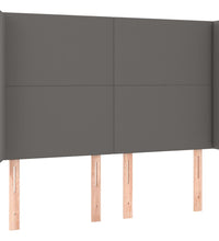 Boxspringbett mit Matratze & LED Grau 140x200 cm Kunstleder