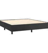 Boxspringbett mit Matratze & LED Schwarz 180x200 cm Kunstleder