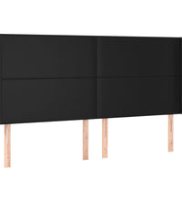 Boxspringbett mit Matratze & LED Schwarz 180x200 cm Kunstleder