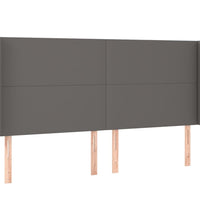 Boxspringbett mit Matratze & LED Grau 180x200 cm Kunstleder