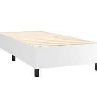 Boxspringbett mit Matratze & LED Weiß 80x200 cm Kunstleder