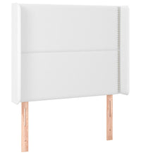 Boxspringbett mit Matratze & LED Weiß 80x200 cm Kunstleder