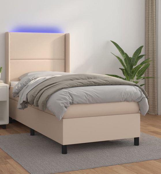 Boxspringbett mit Matratze & LED Cappuccino-Braun 80x200cm