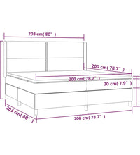Boxspringbett mit Matratze & LED Grau 200x200 cm Kunstleder