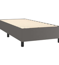 Boxspringbett mit Matratze & LED Grau 80x200 cm Kunstleder