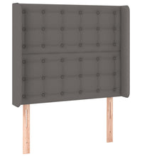 Boxspringbett mit Matratze & LED Grau 80x200 cm Kunstleder