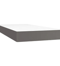 Boxspringbett mit Matratze & LED Grau 90x190 cm Kunstleder
