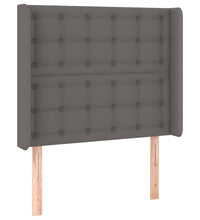 Boxspringbett mit Matratze & LED Grau 90x190 cm Kunstleder