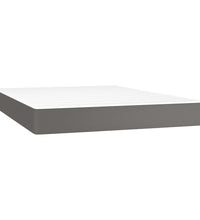 Boxspringbett mit Matratze & LED Grau 140x200 cm Kunstleder