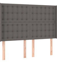 Boxspringbett mit Matratze & LED Grau 140x200 cm Kunstleder