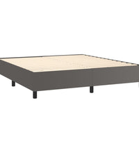 Boxspringbett mit Matratze & LED Grau 180x200 cm Kunstleder