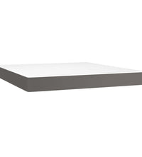 Boxspringbett mit Matratze & LED Grau 180x200 cm Kunstleder