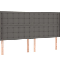 Boxspringbett mit Matratze & LED Grau 180x200 cm Kunstleder