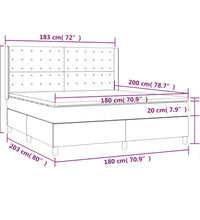 Boxspringbett mit Matratze & LED Grau 180x200 cm Kunstleder