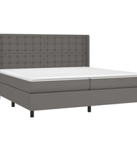 Boxspringbett mit Matratze & LED Grau 200x200 cm Kunstleder