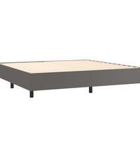 Boxspringbett mit Matratze & LED Grau 200x200 cm Kunstleder