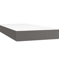 Boxspringbett mit Matratze & LED Grau 200x200 cm Kunstleder