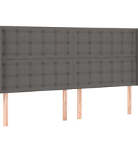 Boxspringbett mit Matratze & LED Grau 200x200 cm Kunstleder