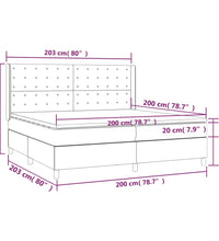Boxspringbett mit Matratze & LED Grau 200x200 cm Kunstleder
