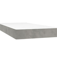 Boxspringbett mit Matratze & LED Hellgrau 80x200 cm Samt
