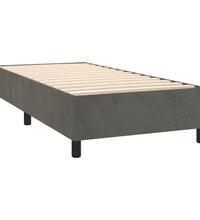 Boxspringbett mit Matratze & LED Dunkelgrau 90x200 cm Samt