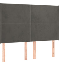 Boxspringbett mit Matratze & LED Dunkelgrau 140x190 cm Samt