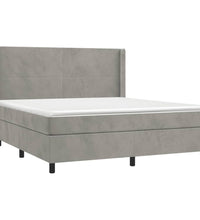 Boxspringbett mit Matratze & LED Hellgrau 160x200 cm Samt