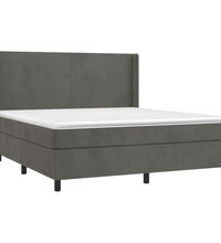 Boxspringbett mit Matratze & LED Dunkelgrau 160x200 cm Samt