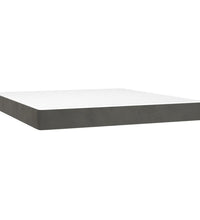 Boxspringbett mit Matratze & LED Dunkelgrau 160x200 cm Samt
