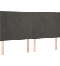 Boxspringbett mit Matratze & LED Dunkelgrau 160x200 cm Samt