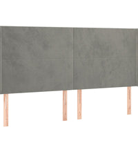 Boxspringbett mit Matratze & LED Hellgrau 180x200 cm Samt