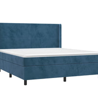Boxspringbett mit Matratze & LED Dunkelblau 180x200 cm Samt