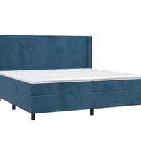 Boxspringbett mit Matratze & LED Dunkelblau 200x200 cm Samt