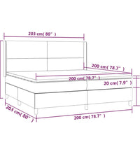 Boxspringbett mit Matratze & LED Dunkelblau 200x200 cm Samt
