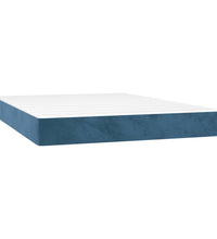 Boxspringbett mit Matratze & LED Dunkelblau 140x190 cm Samt