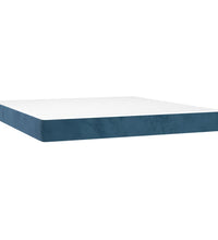 Boxspringbett mit Matratze & LED Dunkelblau 160x200 cm Samt
