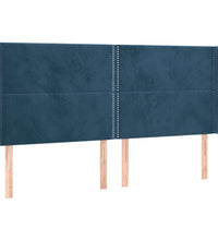 Boxspringbett mit Matratze & LED Dunkelblau 200x200 cm Samt