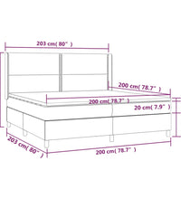 Boxspringbett mit Matratze & LED Dunkelblau 200x200 cm Samt