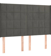 Boxspringbett mit Matratze & LED Dunkelgrau 140x190 cm Samt