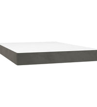 Boxspringbett mit Matratze & LED Dunkelgrau 140x200 cm Samt