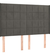 Boxspringbett mit Matratze & LED Dunkelgrau 140x200 cm Samt