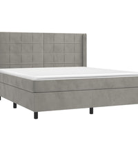 Boxspringbett mit Matratze & LED Hellgrau 160x200 cm Samt