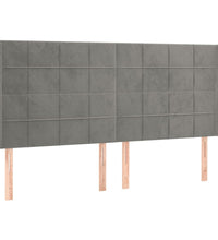 Boxspringbett mit Matratze & LED Hellgrau 160x200 cm Samt