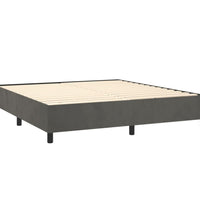 Boxspringbett mit Matratze & LED Dunkelgrau 180x200 cm Samt