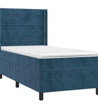 Boxspringbett mit Matratze & LED Dunkelblau 80x200 cm Samt