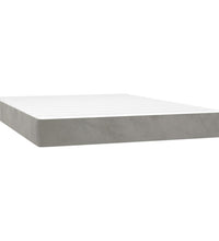 Boxspringbett mit Matratze & LED Hellgrau 140x190 cm Samt